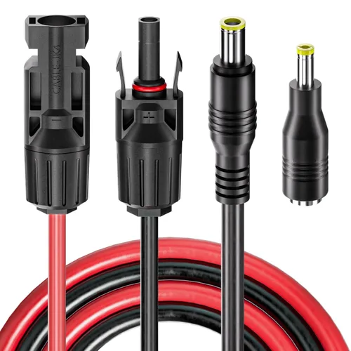 Vista 7 de Goupchn Conector de panel solar a CC 0.217 inx0.083 in Cable de extensión adaptador 16 AWG 4.59ft/1.4m con DC 0.315 in, adaptador de 0.157 inx0.067