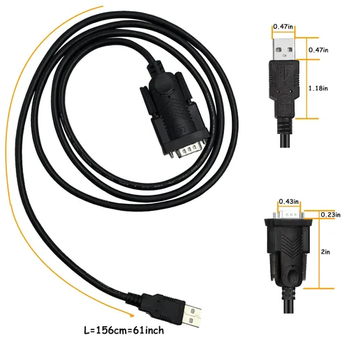 Vista 2 de USB a RS232, cable adaptador serie universal con chipset, USB 2.0 a macho DB9 cable de depuración para Windows 11,10, 8, 7, Vista, XP, máquina