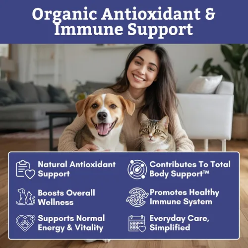 Vista 2 de Wholistic Pet Organics Spirulina en polvo para perros y gatos - Apoyo antioxidante para perros y gatos - Suplemento de apoyo inmunológico, promueve