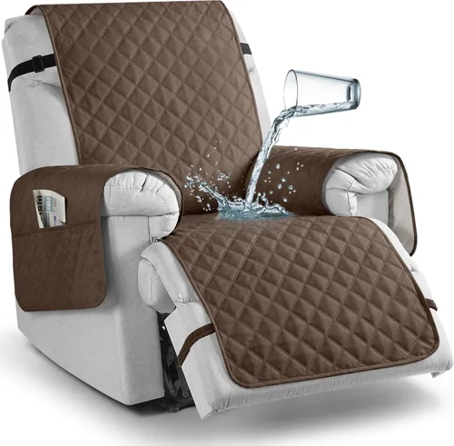 Vista 26 de TAOCOCO - Funda antideslizante para silla reclinable, funda para sofá, funda para silla reclinable pequeña con correas elásticas, protector