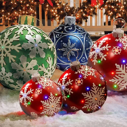 Vista 4 de Bola de Navidad gigante, decoración de Navidad al aire libre, bola de Navidad gigante inflable, bolas de Navidad inflables para el hogar al aire