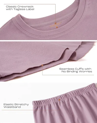 Vista 4 de INNERSY Conjunto de ropa interior térmica para mujer capa base delgada y larga para clima frío
