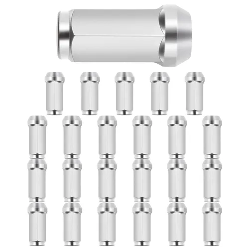 Vista 9 de SCITOO Tuercas de rueda M12 x 1.5, 24 piezas con 2 llaves negras, estriado para llave de enchufe de extremo de cierre de unidad, rosca de 0.472 in x