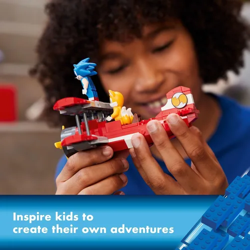Vista 5 de LEGO Sonic The Hedgehog Tails' Workshop and Tornado Plane 76991 - Juego de juguetes de construcción, juguete de avión con 4 figuras de Sonic