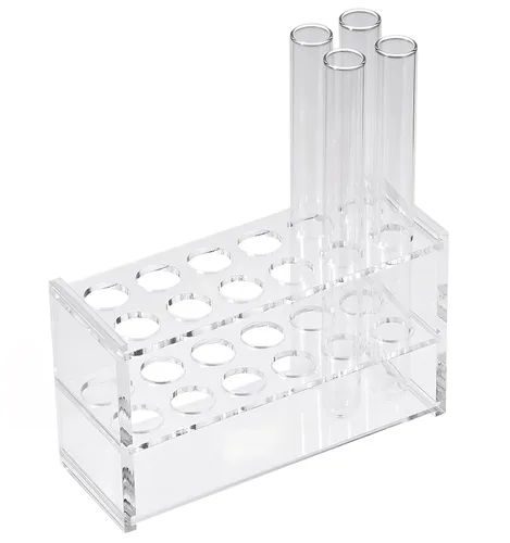 Vista 3 de 12 tubos de ensayo de acrílico transparentes del estante 10ML del tubo de ensayo, soporte plástico del tenedor del tubo de la centrífuga