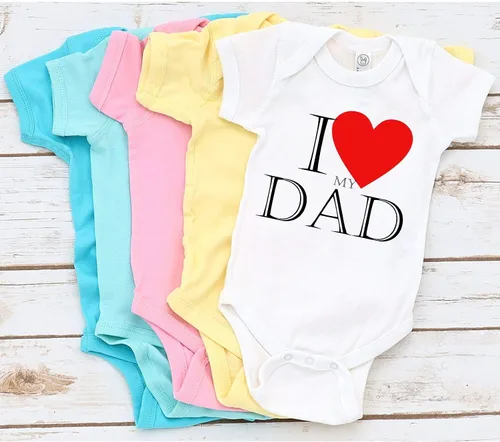 Vista 6 de TripleBDesigns I Love My Dad Body lindo bebé de una pieza para el día del padre