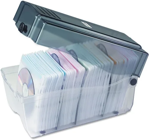 Vista 5 de Innovera 39502 Caja de almacenamiento de CD/DVD, capacidad para 150 discos