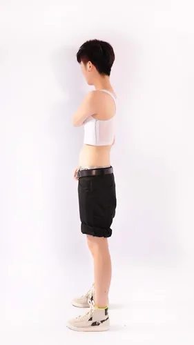 Vista 4 de MISWSU Carpeta de pecho elástica de 7.9in, 3 filas de ganchos para tomboy trans, lesbianas