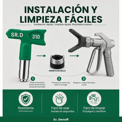 Vista 5 de SR.D Punta de repuesto de posventa para punta reversible de baja presión de acabado fino Graco FFLP RAC X (110)