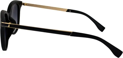 Vista 3 de AlterImage Allure Fashion - Gafas de sol retro para mujer, montura negra, con patillas de metal de doble color y lentes degradadas ahumadas, negro