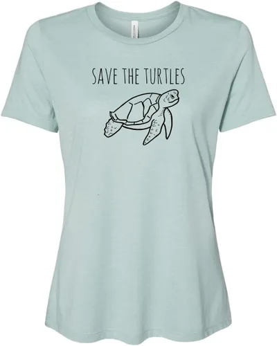 Vista 16 de Cute Women's Screen Printed Crew Neck Tee, Shirts With Sayings, Dusty Blue or Olive