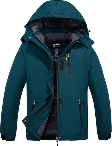 Vista 15 de Skieer - Chaqueta de esquí impermeable para mujer, abrigo cálido de invierno con forro polar para snowboard Negro