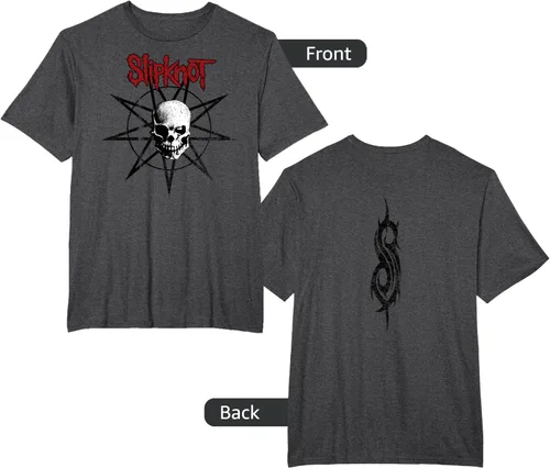 Vista 25 de Slipknot Skull playera Estrella, hombre 2XL, Jaspeado oscuro Asfalto