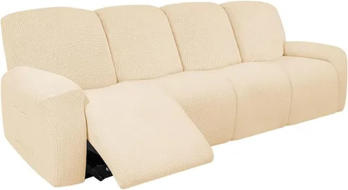 Vista 17 de vctops Fundas elásticas resistentes al agua, para sofá reclinable, suaves y lisas, con correa elástica antideslizante, protector de muebles