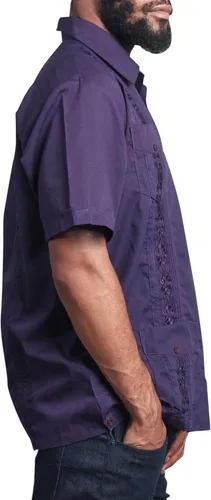 Vista 4 de G-style EE. UU. Remera playera mangas cortas de guayabera cubana para hombres