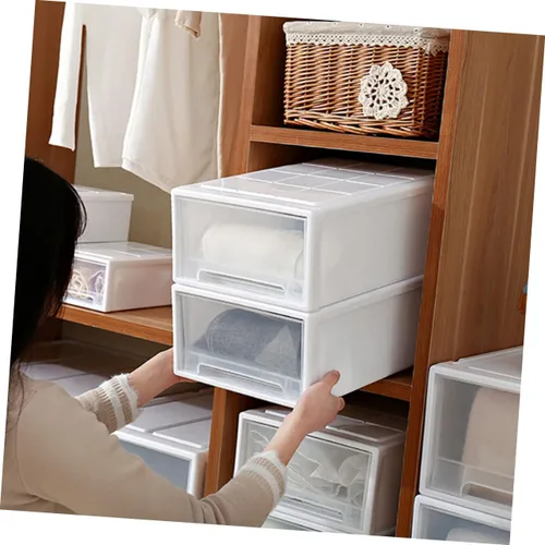 Vista 9 de Zerodeko Cajones de plástico para almacenamiento, cajones de almacenamiento, cajones, contenedor de ropa, apilable, contenedor para el hogar