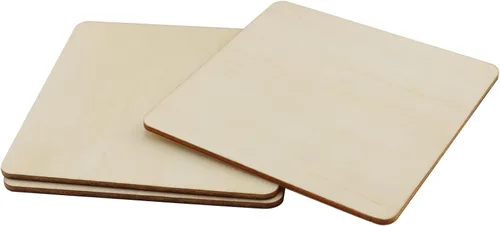 Vista 4 de HOIGON 30 piezas cuadradas de madera sin terminar, hojas de madera de tilo en blanco de 6 x 6 pulgadas, recortes de madera para manualidades