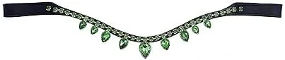 Vista 2 de Wonder Wish Leather Horse Browband Stunning Crystals & Leather Browband