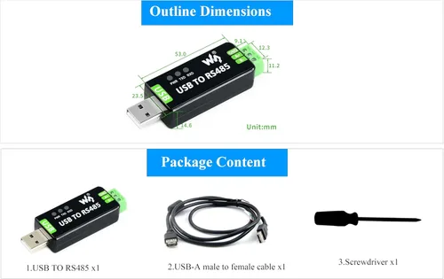 Vista 8 de 2PCS Industrial USB a RS485 Convertidor bidireccional Placa Adaptadora con Original FT232RNL y SP485EEN Chip Comunicación Rápida hasta 0.7 mi