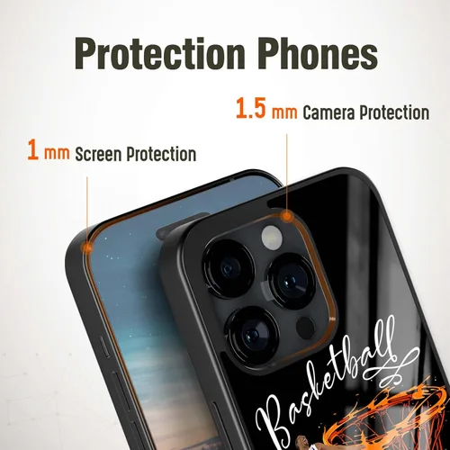 Vista 4 de Fundas de teléfono de baloncesto personalizadas para iPhone 8 11 12 13 14 15 16 17 Pro Max Plus Mini para Samsung A03 A13 A14 A15 A51 A52 A53 A54