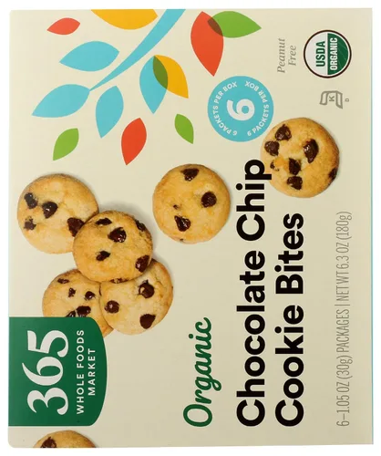 Vista 4 de 365 by Whole Foods Market, Bocaditos de galletas con chispas de chocolate orgánico, 6.3 onzas