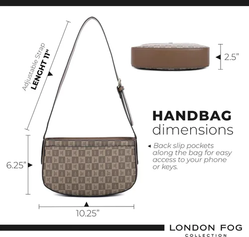 Vista 6 de LONDON FOG ASTOR and IRIS Bolso de hombro para mujer con correa ajustable