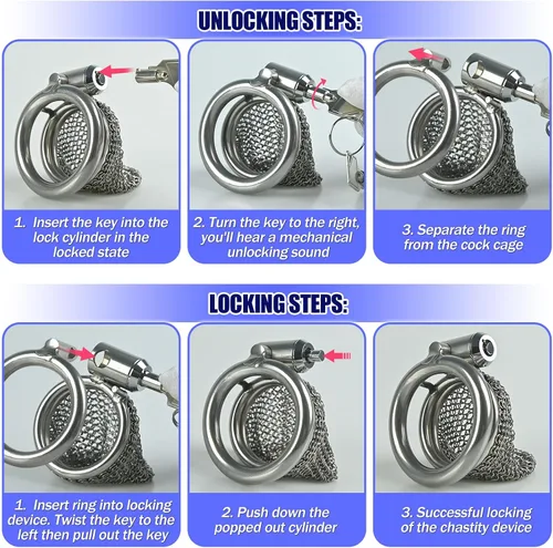 Vista 6 de Dispositivos de castidad masculina Jaulas para polla Malla Flexible Transpirable Bloqueada Pene Jaula Ejercicio para el pene Tease Sexo Bondage