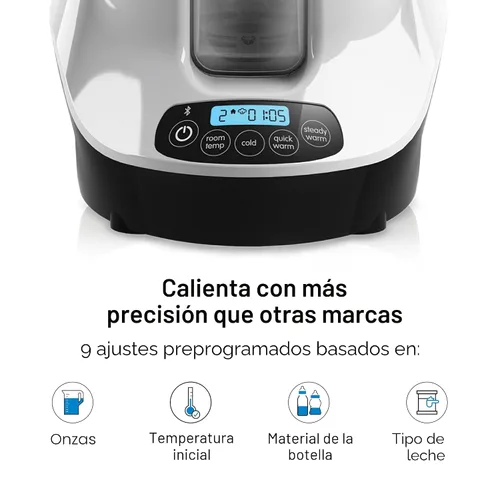 Vista 9 de Baby Brezza Calentador Inteligente de Biberones, Calentador de Leche Materna + Descongelador – Aplicación Gratuita - Diferentes Temperaturas