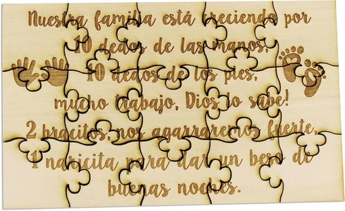 Vista 9 de Vas a ser Abuela! - Rompecabezas de 15 piezas de madera de tilo de 6 x 3.5 pulgadas, divertido y sorprendente anuncio de embarazo en español