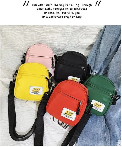 Vista 5 de Bolsos cruzados de nailon para mujer, bolso cruzado pequeño, monederos para mujer, bolso cruzado estético