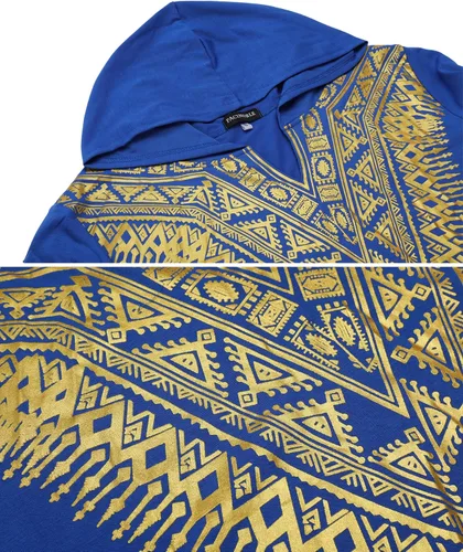 Vista 4 de Pacinoble - Camisa de manga larga para hombre con diseño africano, Dashiki, ajuste estrecho