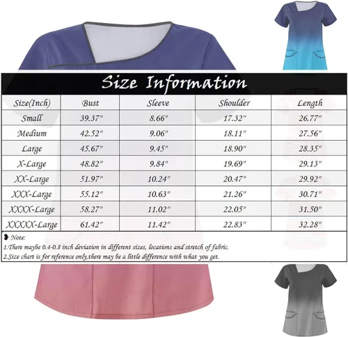 Vista 3 de Camisetas médicas de Halloween, talla grande, estampadas, manga corta, cuello irregular, uniforme de enfermería, divertida