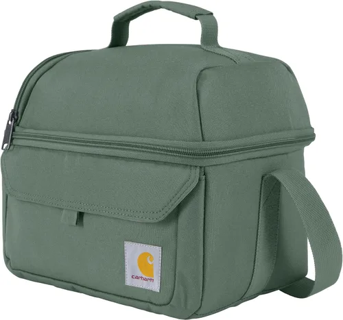 Vista 3 de Carhartt Lonchera con dos compartimentos para 12 latas, duradera, totalmente aislada, para mujeres y hombres, lonchera grande (negro)