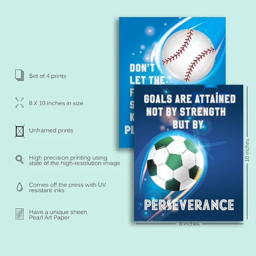 Vista 6 de Póster deportivo de frases motivacionales, cita deportiva, inspiradora, arte de baloncesto, fútbol, béisbol, fútbol, para dormitorio, sala