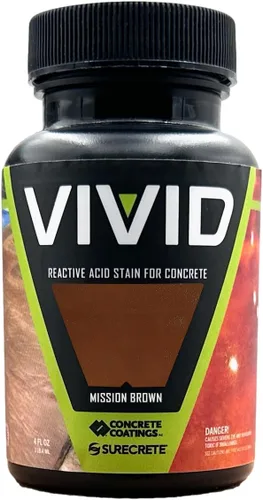 Vista 24 de CC Concrete Coatings Tinte ácido vívido para hormigón oliva 4OZ