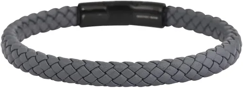 Vista 6 de Geoffrey Beene - Pulsera trenzada de cuero auténtico para hombre, con cierre de acero inoxidable