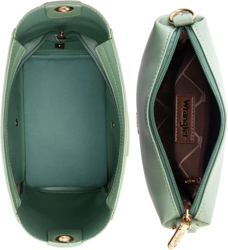 Vista 6 de Wrangler - Bolso bandolera para mujer con inserto organizador, Verde (Pixie green)