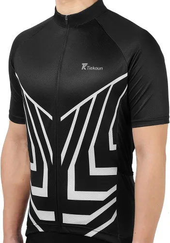 Vista 2 de Camisetas de ciclismo para hombre, camisetas de ciclismo de manga corta, chaqueta de bicicleta con cremallera completa