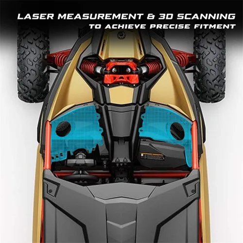 Vista 3 de Kiwi Master Panel de montaje de altavoz frontal para el tablero 2017-2026 Can Am Maverick X3/Max Accessories 6.5 pulgadas carcasa para altavoces