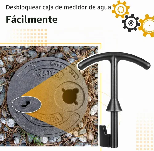 Vista 8 de Llave de la caja del medidor de agua de 5.5", compatible con la llave de la cubierta del medidor de agua M07001