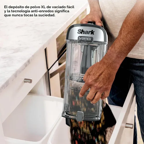 Vista 7 de Shark AZ2001AMZ Vertex DuoClean PowerFins Aspiradora vertical, con sistema elevador eléctrico y cepillo autolimpiable, Lila Oscuro, 1 qt