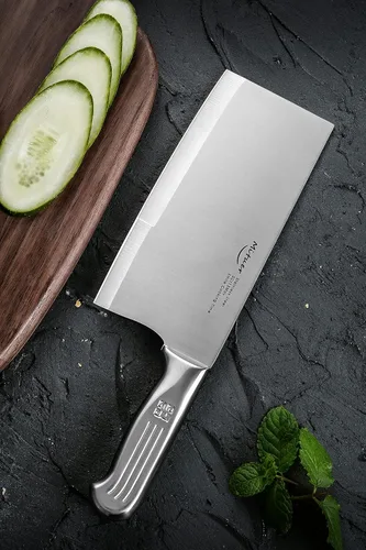 Vista 3 de Cuchillo de carnicero de 7 pulgadas, cuchillo de chef chino de acero inoxidable, cuchillo de carnicero para restaurantes y hogar