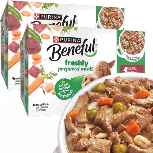 Vista 29 de Comidas preparadas Purina Beneful, comida para perro, paquete surtido, 10 onzas Tubo, paquete de 8