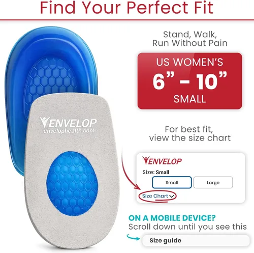 Vista 5 de Vive Envelop - Taloneras de gel para mujeres, hombres, espolón óseo, soporte para fascitis plantar, inserciones de zapatos que proporcionan alivio