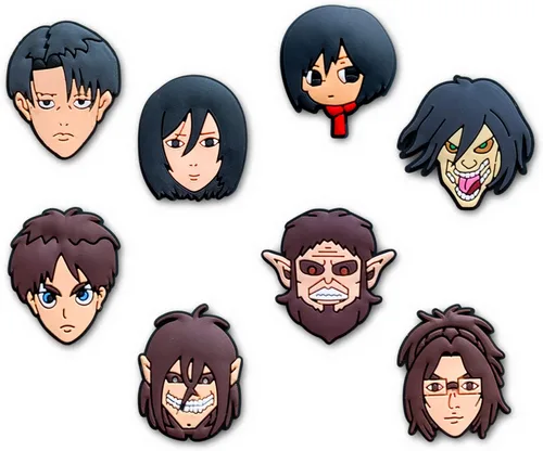 Vista 4 de 25 dijes de zapatos de anime para sandalias de cocodrilo, accesorios de anime para adultos, mujeres y hombres, recuerdos de fiesta, Metal