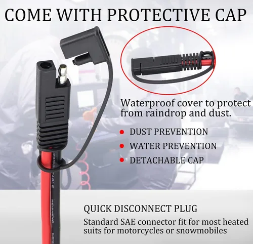Vista 6 de Cable SAE a XT60 de 12 AWG XT60 hembra a conector SAE con adaptador de polaridad inversa S-A-E compatible con panel solar, generador solar portátil