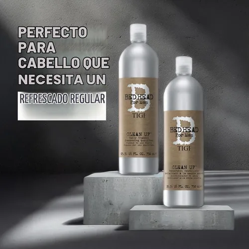 Vista 2 de Tigi Bed Head Clean Up. Champú de uso diario para hombre. 8,45 onzas