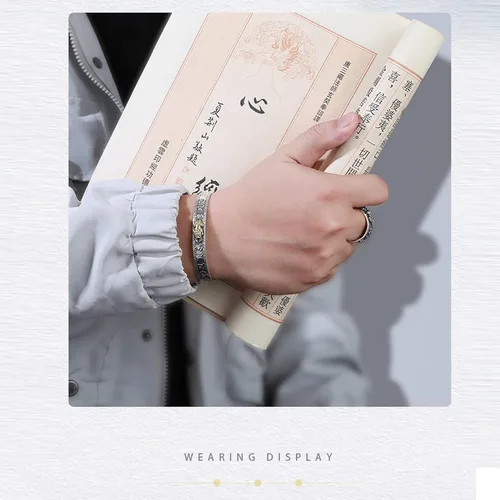 Vista 5 de SLINHEWEI Anillo de Feng Shui Pixiu Mantra 2023, anillo Pixiu Feng Shui para hombres y mujeres, anillo ajustable para riqueza y protección, amuleto