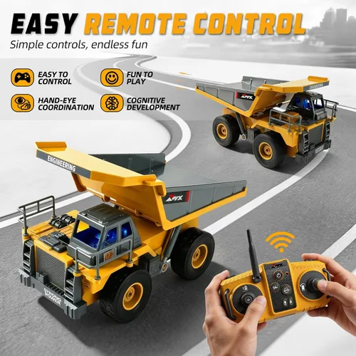 Vista 6 de BRRRRT Camión volquete RC para niños mayores de 4 años Rc Dump Truck