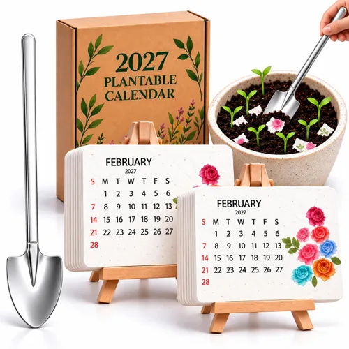 Vista 8 de Plantable Seed Calendar 2027 with Stand and Mini Shovel (1)
